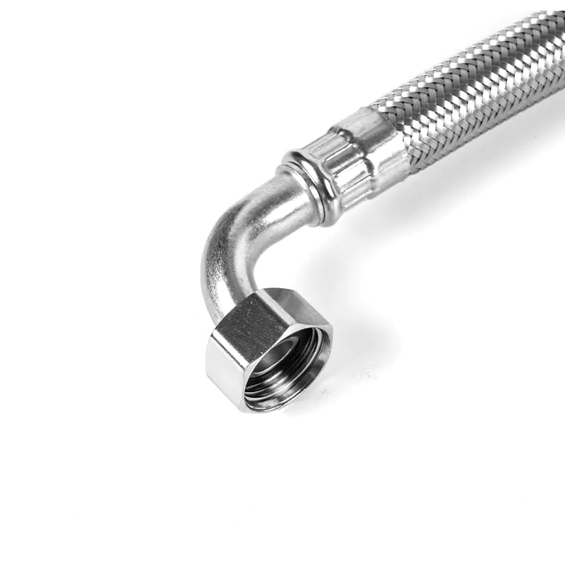 Connecteur flexible en acier inoxydable avec raccord coudé
